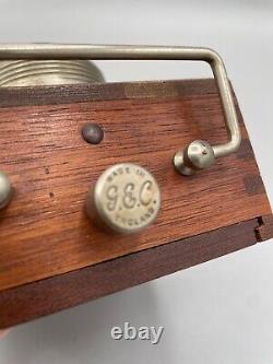 Rare Early WW1 Field Gear Electric G. E. C. Bullseye Torch Lantern Wooden Case