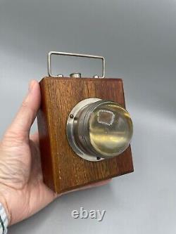 Rare Early WW1 Field Gear Electric G. E. C. Bullseye Torch Lantern Wooden Case