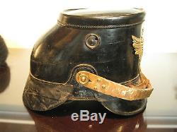 Rare Imperial German WW1 Era Naval Marine See-Batallion Pickelhaube Shako Helmet