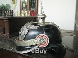 Rare Imperial German WW1 Hessen Lieb 115 NCO Pickelhaube Spike Helmet Spiked