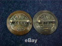 Rare Orig Pair Of WW1 Collar Badges Yukon Infantry Company Gold Pans