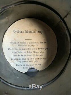 Rare Original & Complete Ww1 Imperial German Gas Mask & Tin 1918 Named