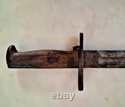 Rare Original US WW1 M1905 Springfield Bayonet 1908with 1908 Dated Scabbard