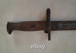 Rare Original US WW1 M1905 Springfield Bayonet 1908with 1908 Dated Scabbard