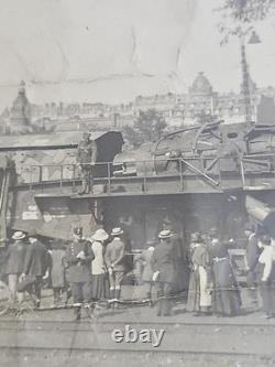 Rare Original WWI 1918 Captured Tank Display Paris France Photo British Army