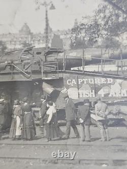 Rare Original WWI 1918 Captured Tank Display Paris France Photo British Army