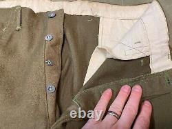 Rare Original Wwi Wwii Us Army M1917 Wool Field Breeches-medium 34w