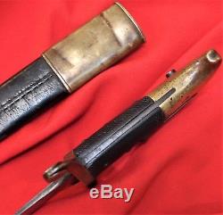 Rare Pre Ww1 British Engineers 1858 Type Lancaster Sword Bayonet & Scabbard