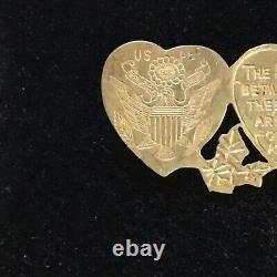Rare Silver Ww1 American Expeditionary Force Two Hearts 1918 Aef Sweetheart Pin