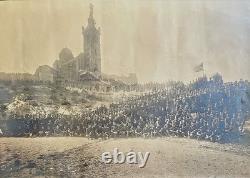 Rare Vintage Original 1919 WW1 US 1ST ARMY AEF Panoramic Photo Marseille France