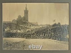 Rare Vintage Original 1919 WW1 US 1ST ARMY AEF Panoramic Photo Marseille France