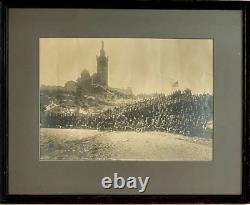 Rare Vintage Original 1919 WW1 US 1ST ARMY AEF Panoramic Photo Marseille France
