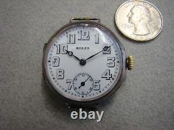 Rare WW1 1916 military Rolex Silver Trench watch W&D case Extra big size 35 mm
