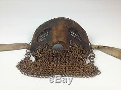 Rare WW1 Tank Crew Splatter Mask- Leather Chain Mail Trench War Vintage WWI 1917