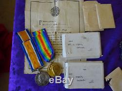 Rare WW1 family medal group 3 brothers Hertfordshire Regt One casualty KIA
