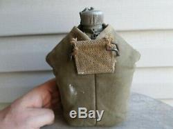 Rare WWI USMC Marine Corps Eagle Snap Canteen and Cover WW1. Antique, Vintage