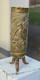 Rare WWI / WWII Trench Art Brass Shell Casing Vase Bird Embossed 3 Legged Stand
