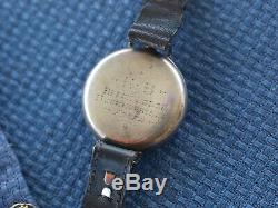 Rare WWI Waltham Military Trench watch Orig Porcelain dial running inscribed