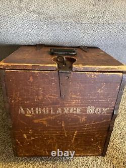 Rare WWI Wooden Ambulance Medical First Aid Supply Box USA 12