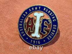Rare Ww1 Australian Army Nursing Service & Gold Enamel Badge Aans Aif