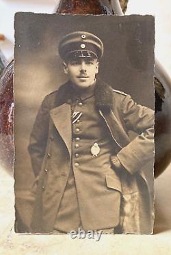 Rare! Ww1 Germany Prussian Pilot Lt. Fritz Beyer Autographed Photo Postcard Rppc