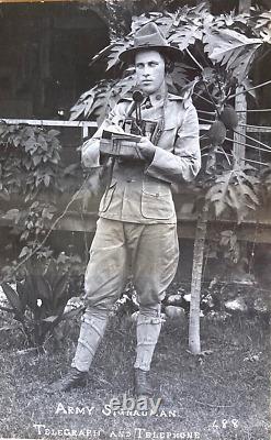 Rare! Ww1 U. S. Army 2nd Artillery Regt. Signal Corps Operator Photo Postcard Rppc