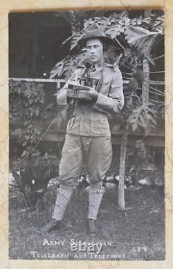 Rare! Ww1 U. S. Army 2nd Artillery Regt. Signal Corps Operator Photo Postcard Rppc