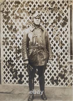Rare! Ww1 Us Marine Corps Aviator In Flight Suit -haiti 1918 Photo Postcard Rppc