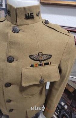 Rare Wwi Fighting Observer Uniform & Bullion Wing Ww1 Tunic