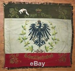 Real WW1 World War 1 Imperial German Regiment Veterans Flag Banner Hand Painted