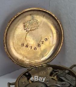 Rebberg Red Cross WW1 Military Trench Watch 20 Yr Gold Filled Case Ticking F648