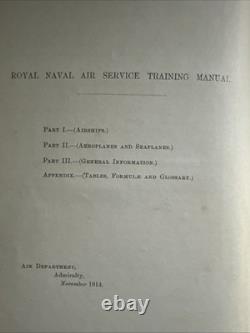 Royal Naval Air Service Training Manual (1915) Aeroplanes Airships WWI Illus