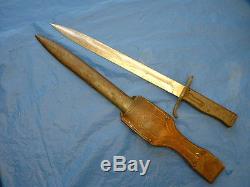 SCARCE ORIGINAL WWI IMPERIAL GERMAN ERSATZ BAYONET/KNIFE WITH SCABBARD AND FROG
