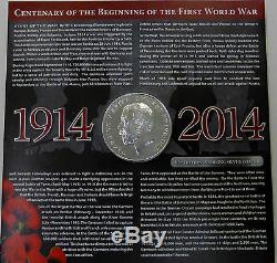 SILVER COATED WW1 GREAT WAR CENTENARY 1914- 2014 COMMEMORATIVE COIN MEDALLION