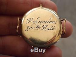 Superb Gold Filled Vintage 200th Battalion Cef Canadian Trench Watch Ww1