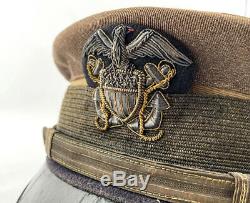 SUPERB and RARE WW1 US Navy Pilot Naval Aviator Green Visor Hat