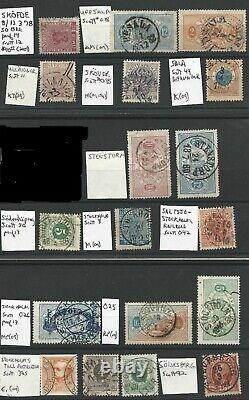 SWEDEN Stamps with Collectible Cancels. Over 60 from 1870's to World War One