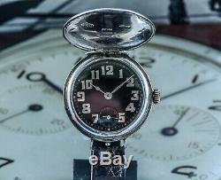 Sensational 1915 Silver Full Hunter Rolex WW1 Trench Watch in Superb Condition