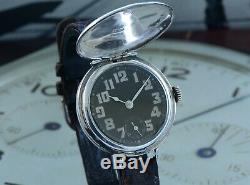 Sensational 1915 Silver Full Hunter Rolex WW1 Trench Watch in Superb Condition