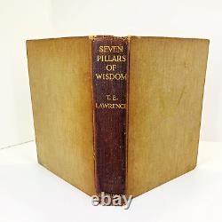 Seven Pillars of Wisdom T. E. Lawrence First Ed/1st Prt 1935 HC p. 20 Error GOOD+