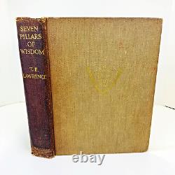 Seven Pillars of Wisdom T. E. Lawrence First Ed/1st Prt 1935 HC p. 20 Error GOOD+