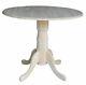 Small Dining Table Unfinished Wood Farmhouse Kitchen Rustic Round Pedestal Chic
