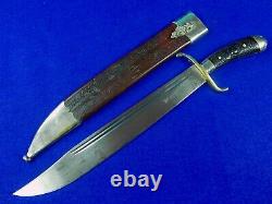 South American WW1 German Solingen Made Large Bowie Fighting Knife with Scabbard