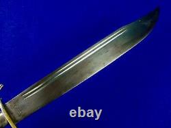 South American WW1 German Solingen Made Large Bowie Fighting Knife with Scabbard