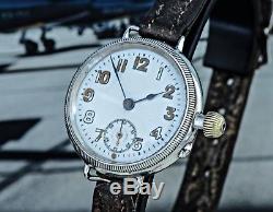 Stunning 1914 Silver Borgel WW1 Trench Watch Stunning Dial, Case and Hands