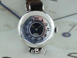 Stunning Silver 1918 Un-signed Henry Moser Silver WW1 Half Hunter Trench Watch