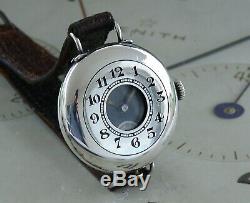 Stunning Silver 1918 Un-signed Henry Moser Silver WW1 Half Hunter Trench Watch