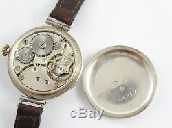 Superb Antique 1914 Solid Silver Cased Officers Ww1 Trench Watch