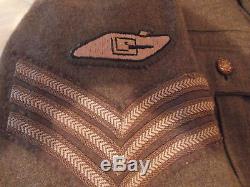 TANK CORPS SERGENTS TUNIC ORIGINAL WW1 ISSUE WITH INITALS LABLE