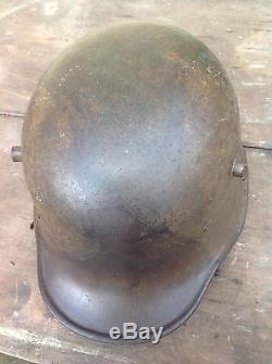 Totally Original Ww1 German Camouflaged Trench Helmet With Liner C1916